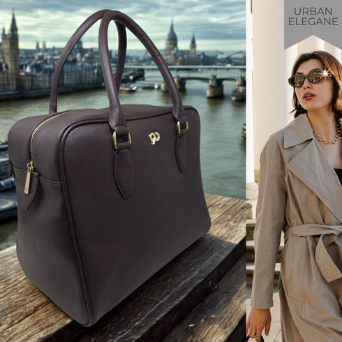 Vamika 90 Feet Genuine Leather Brown Tote Bag